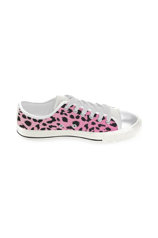 Pink & White Leopard Women's Classic Canvas Shoes