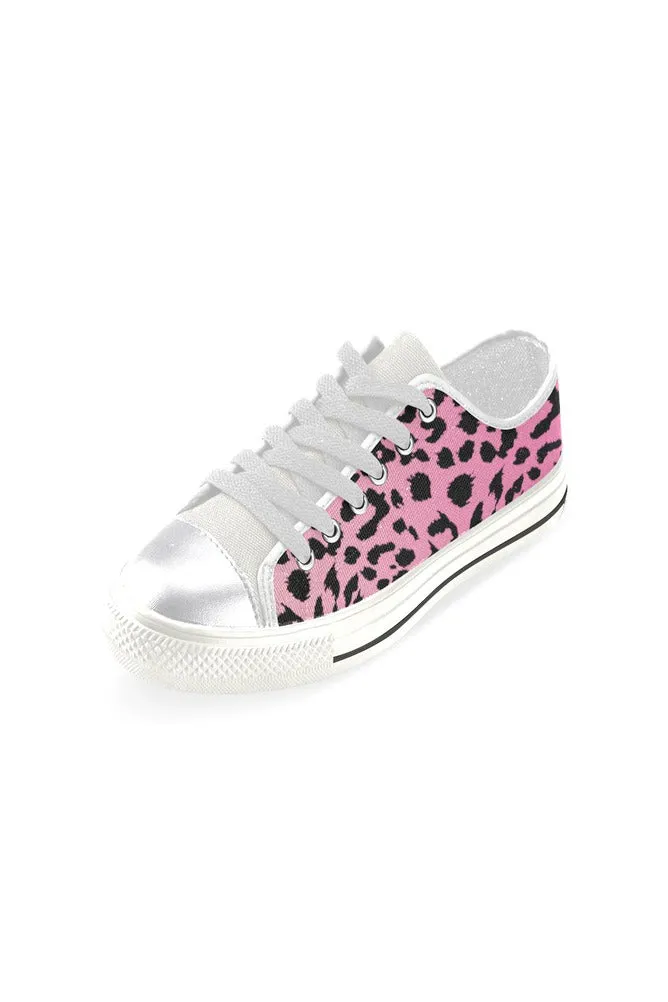 Pink & White Leopard Women's Classic Canvas Shoes