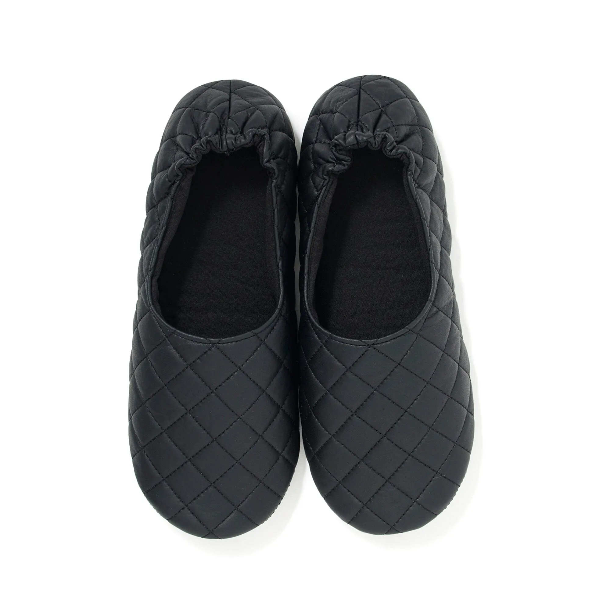 Pocketable Roomshoes  Quilted Black