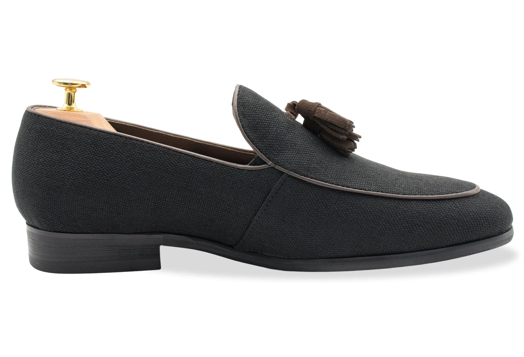 Rafael Black Tassel Belgian Loafer