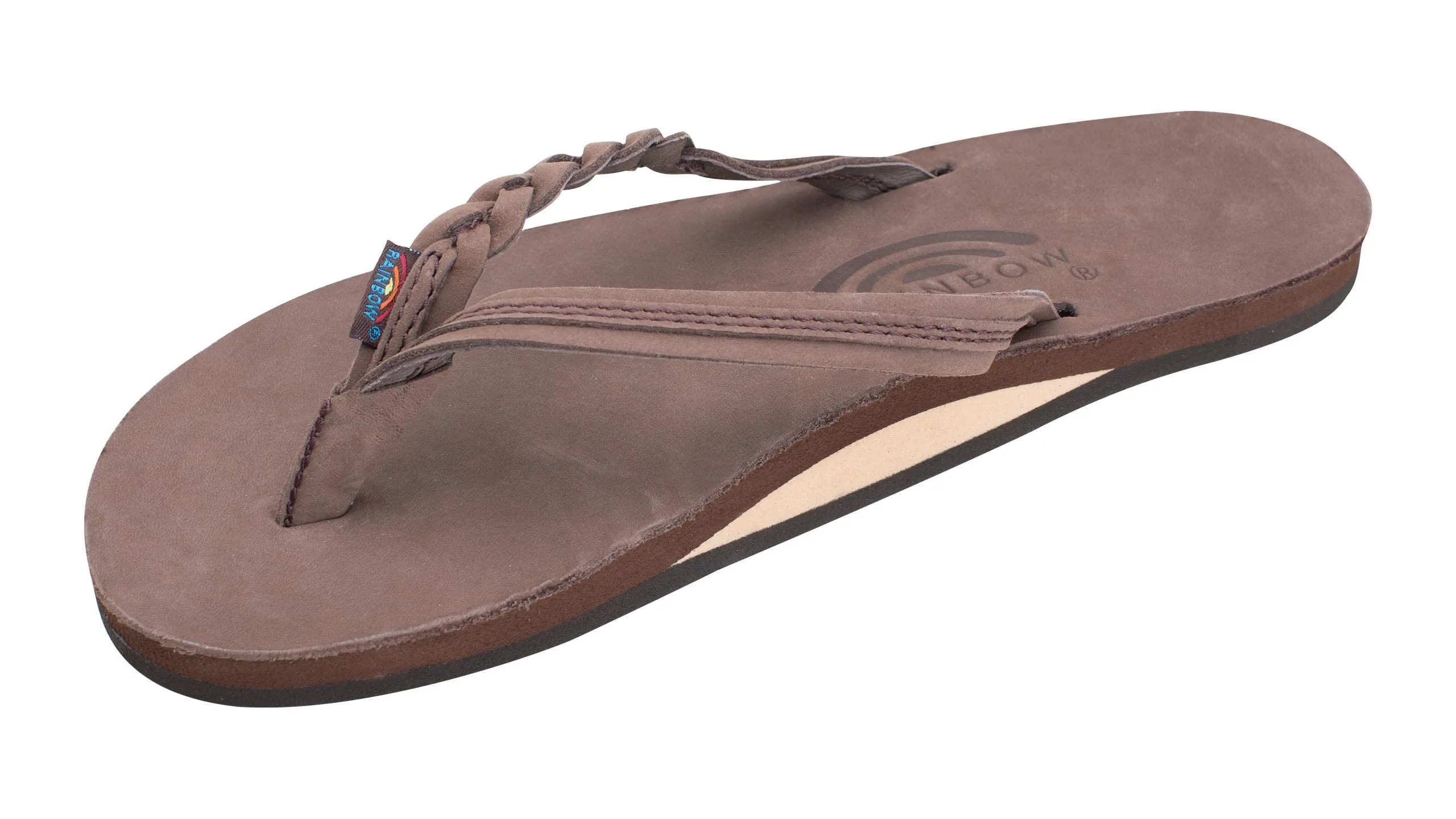 Rainbow Sandals Women’s Flirty Braidy Premier Leather w/Single Braided Strap Expresso