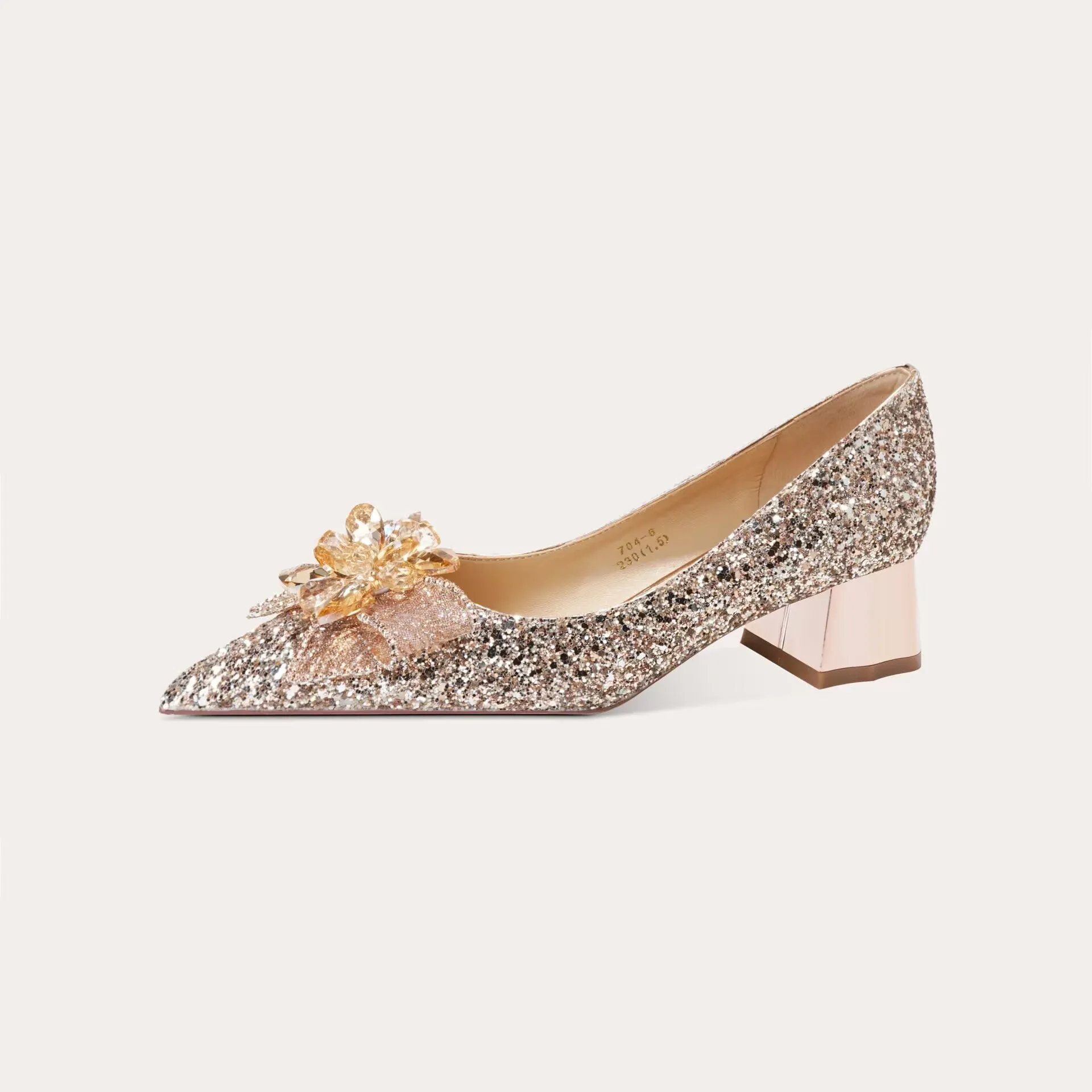 Shinny High Heels with Crystals Wedding Shoes