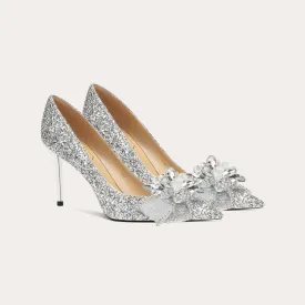 Shinny High Heels with Crystals Wedding Shoes