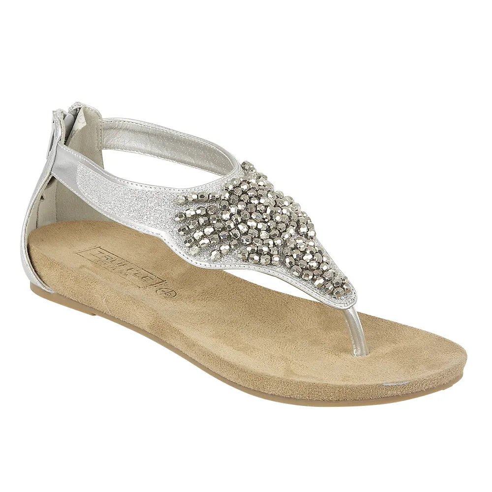 Silver Flat Shoes