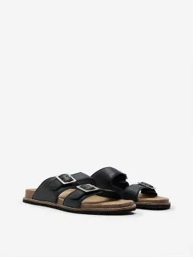 SOLEPLAY Black Slip-On Sandals