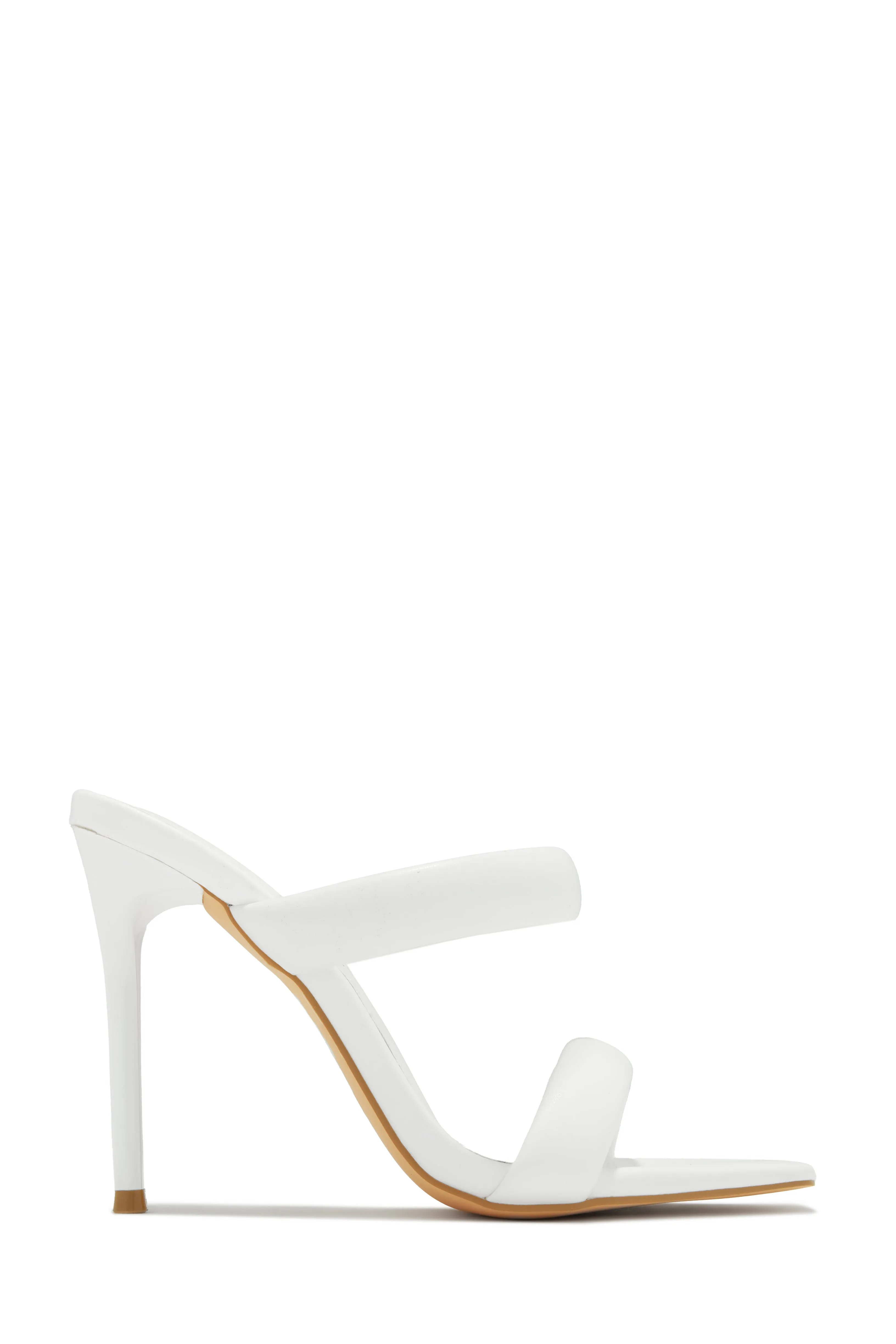 Stassie Single Sole High Heel Mules - White