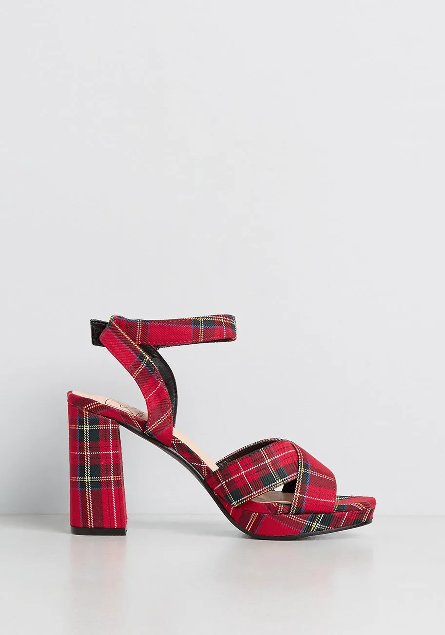 Stomping Plaid Platform Heel