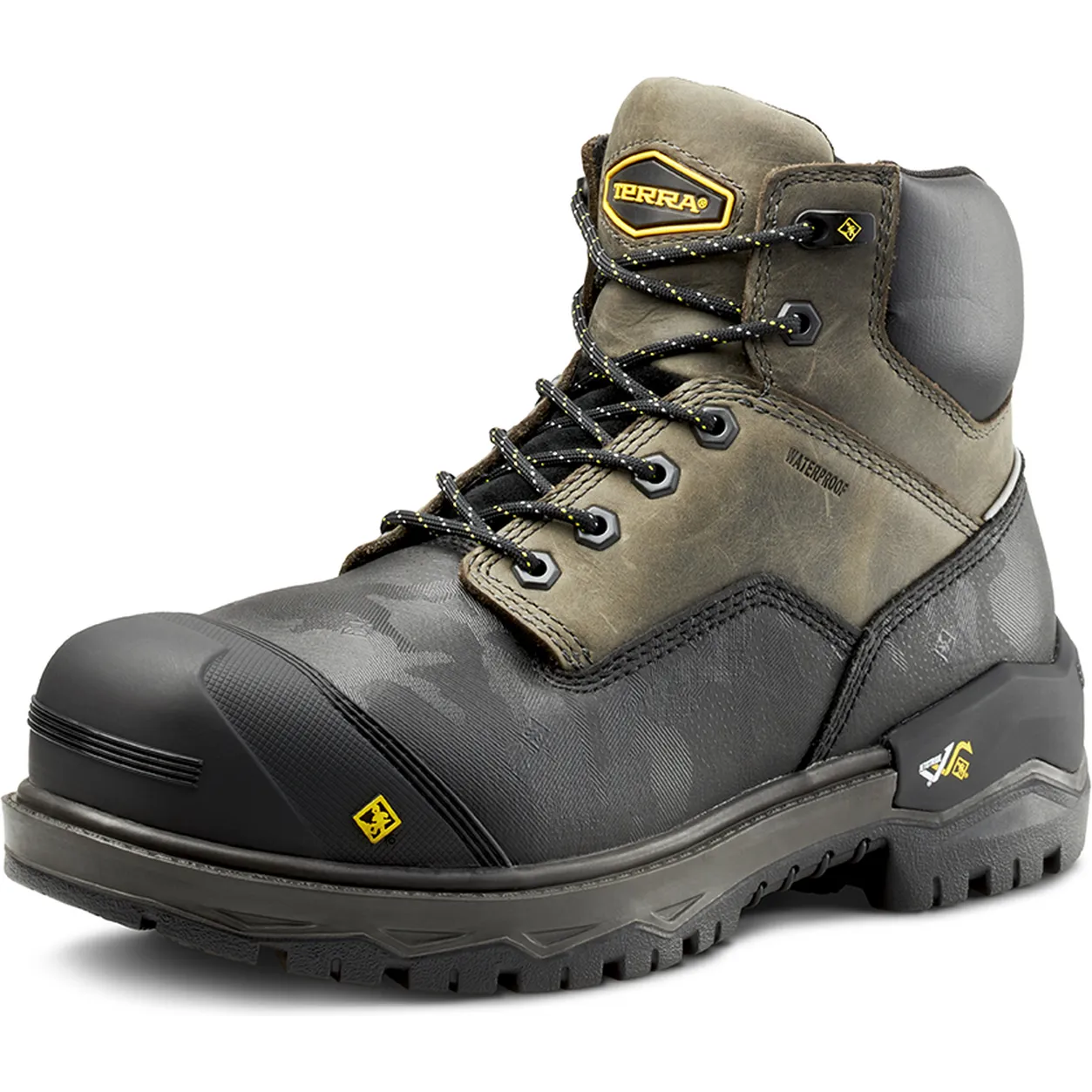 Terra Men's Gantry 6" Nano Comp Toe WP Work Boot -Gray- 4T8VGY