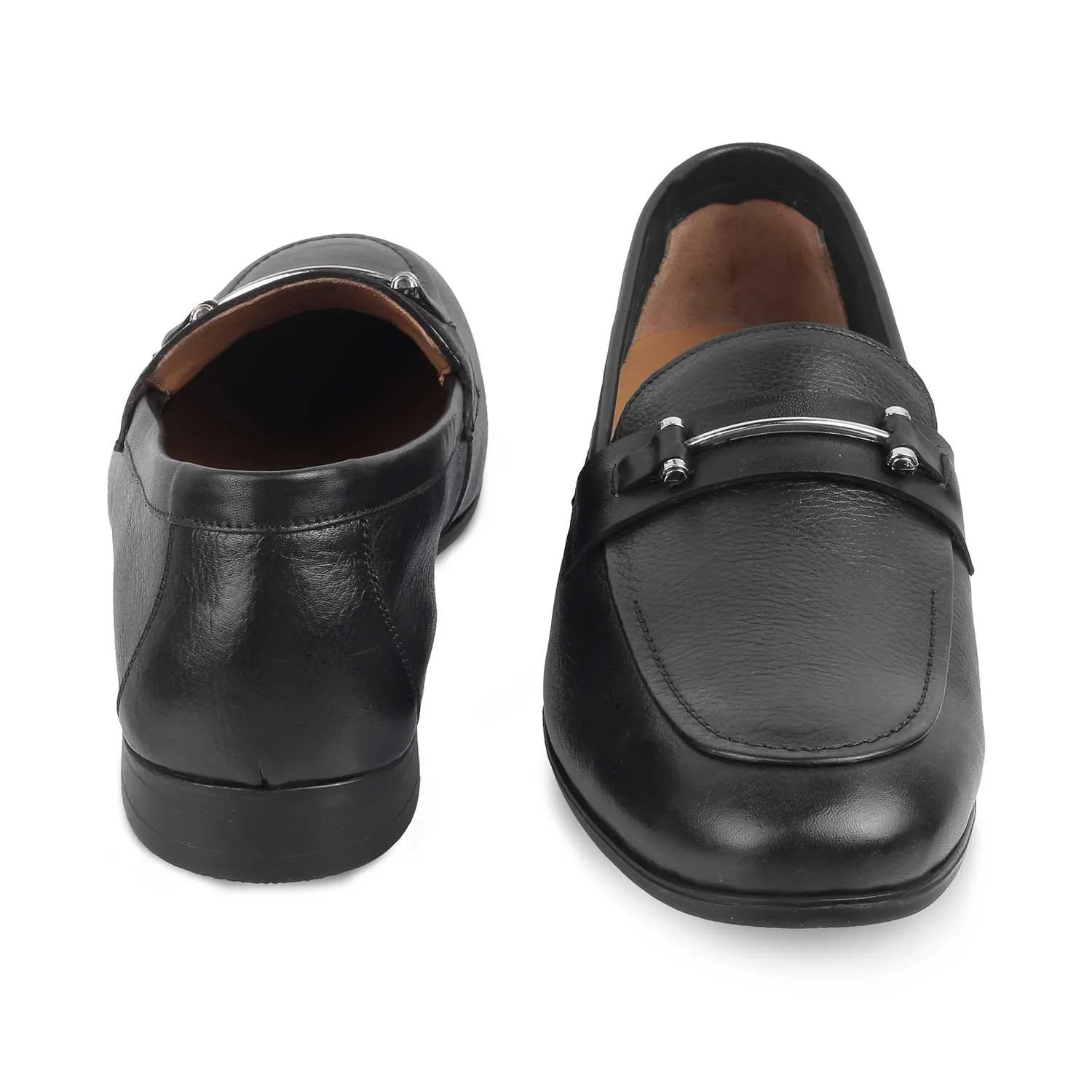 The Bone Black Men's Leather Loafers Tresmode