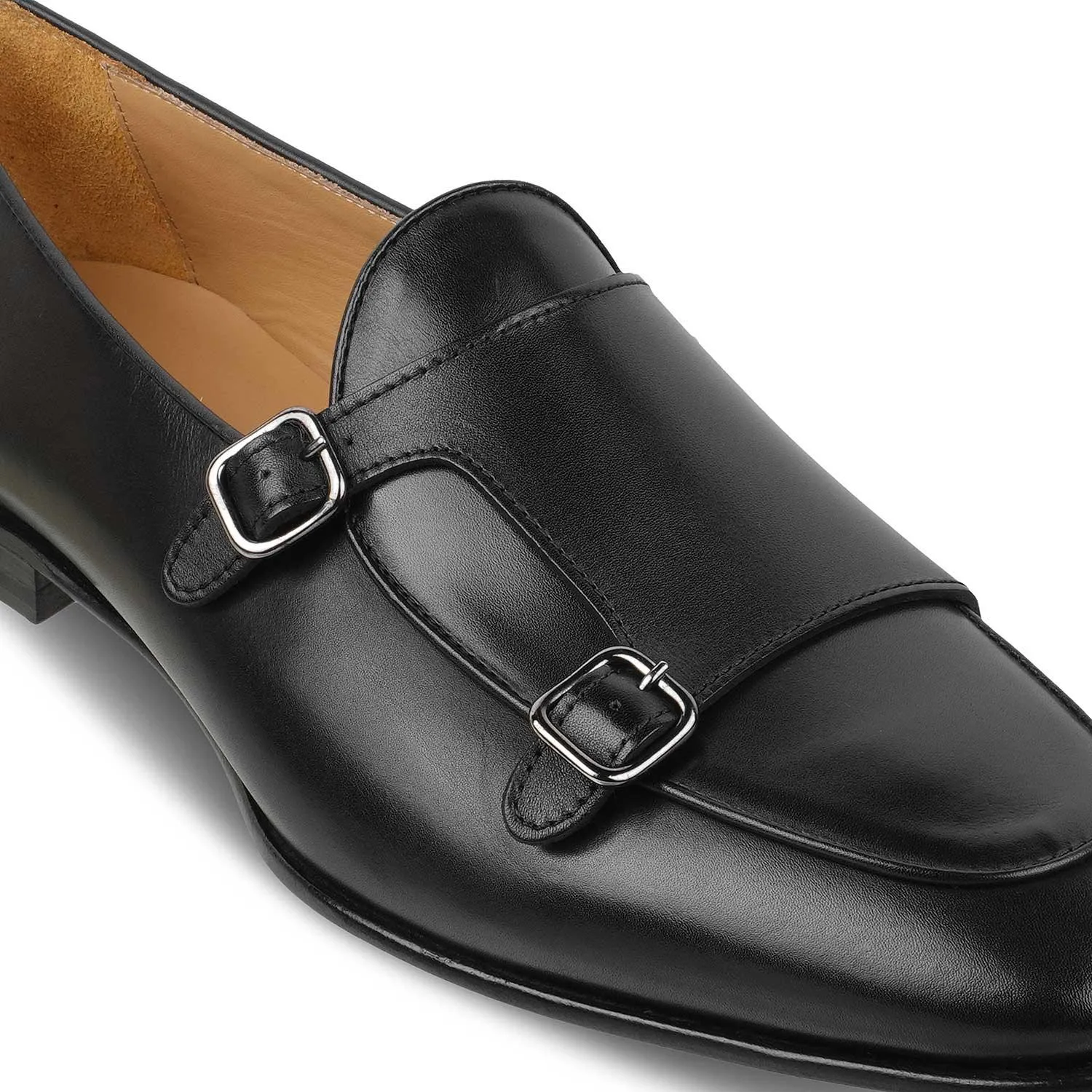 The Maccabeo Black Men's Handcrafted Double Monk Shoes Tresmode