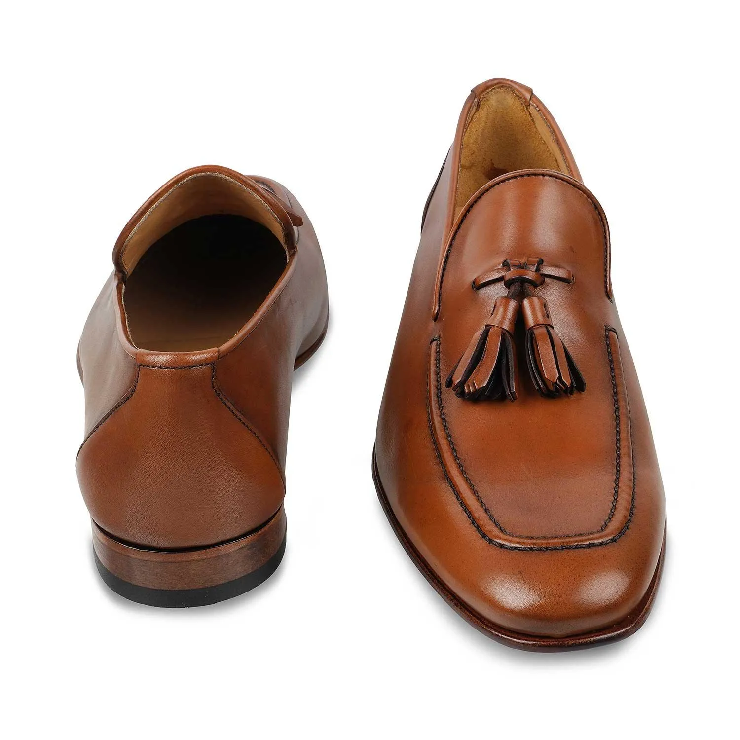 The Maffeo Tan Men's Handcrafted Leather Loafers Tresmode