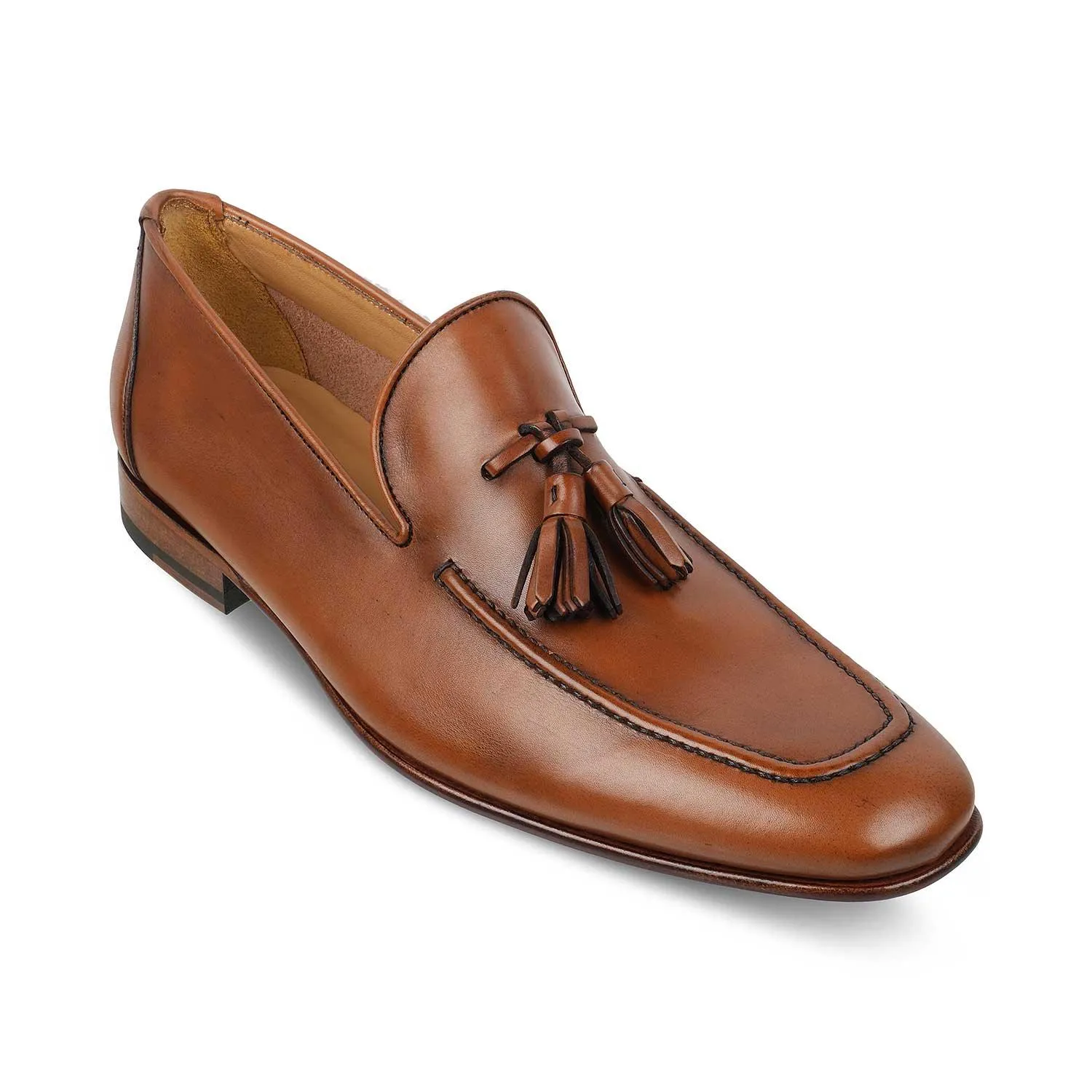 The Maffeo Tan Men's Handcrafted Leather Loafers Tresmode