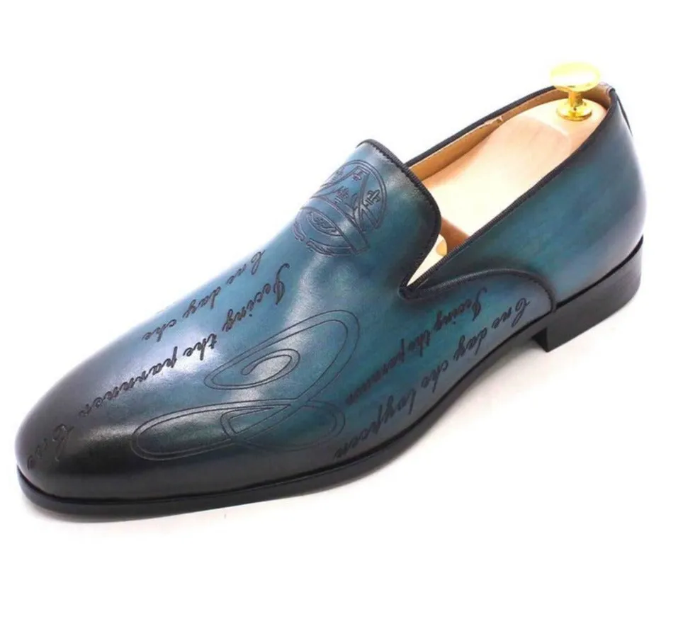 The Napul - Italian Style Hand Painted Leather Loafers