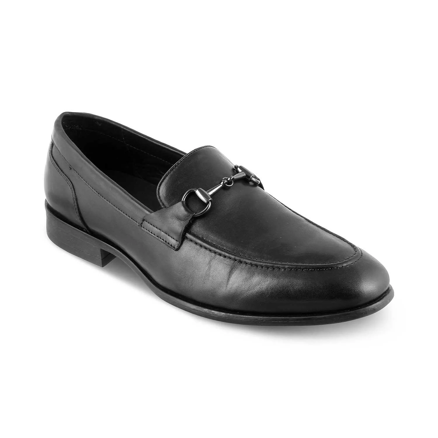 The Pierre Black Men's Leather Horse-Bit Loafers Tresmode