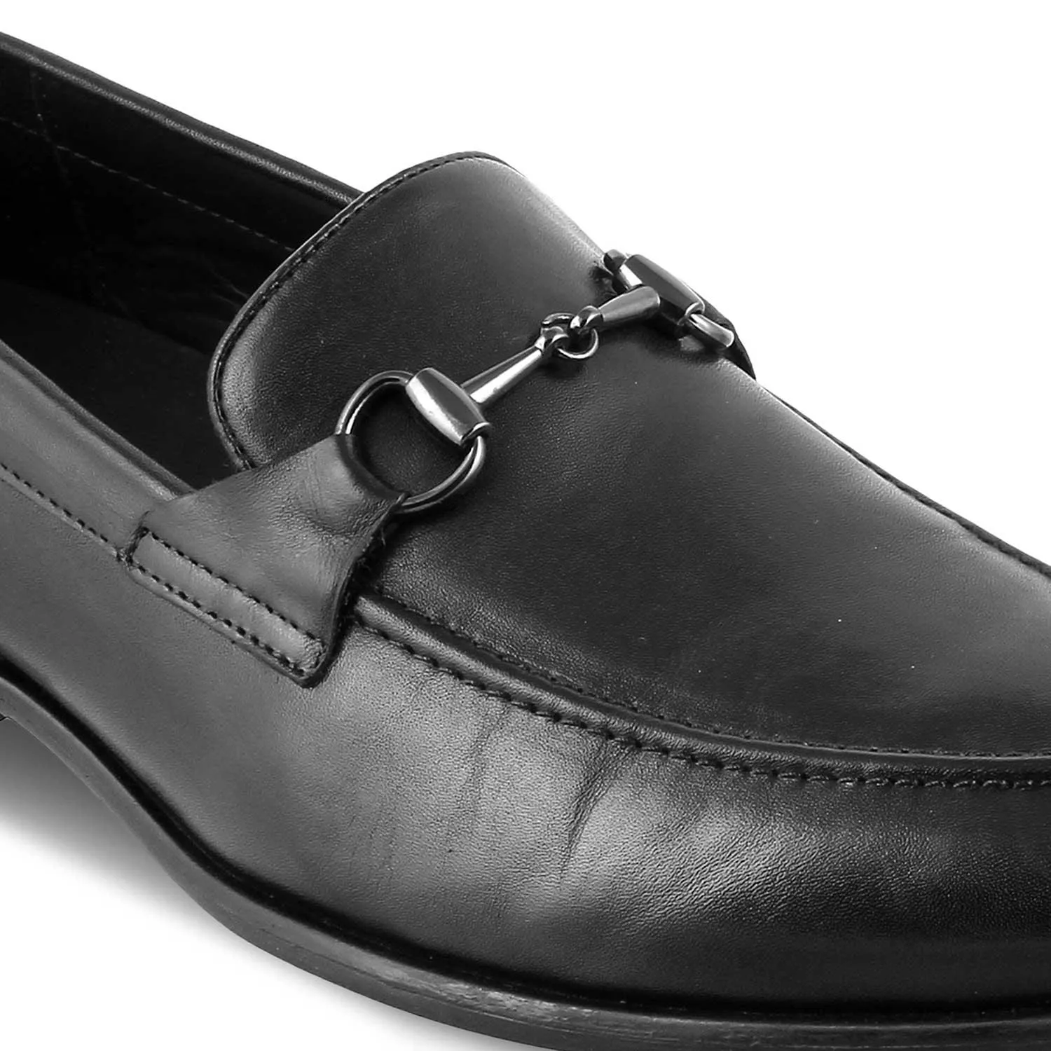 The Pierre Black Men's Leather Horse-Bit Loafers Tresmode