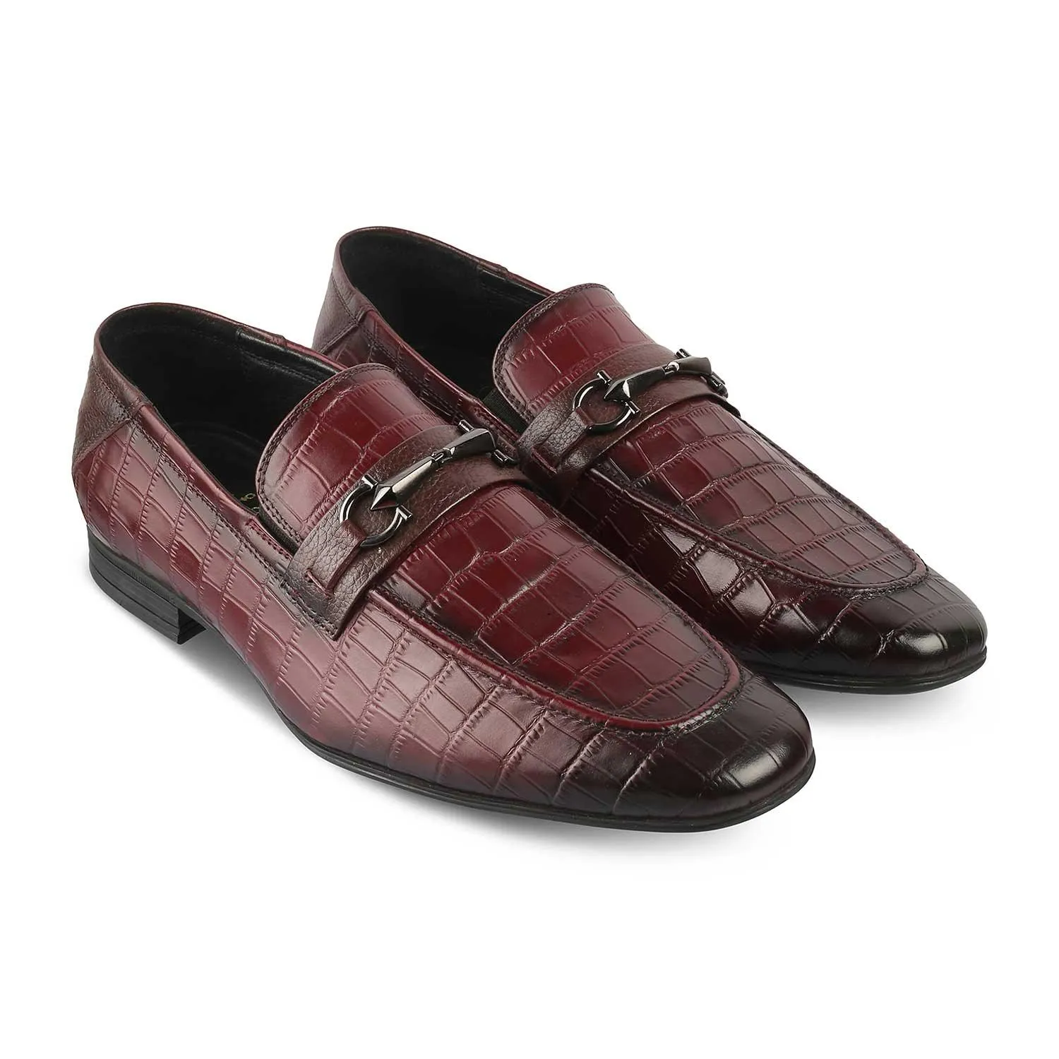 The Reptile Wine Mens Leather Loafers