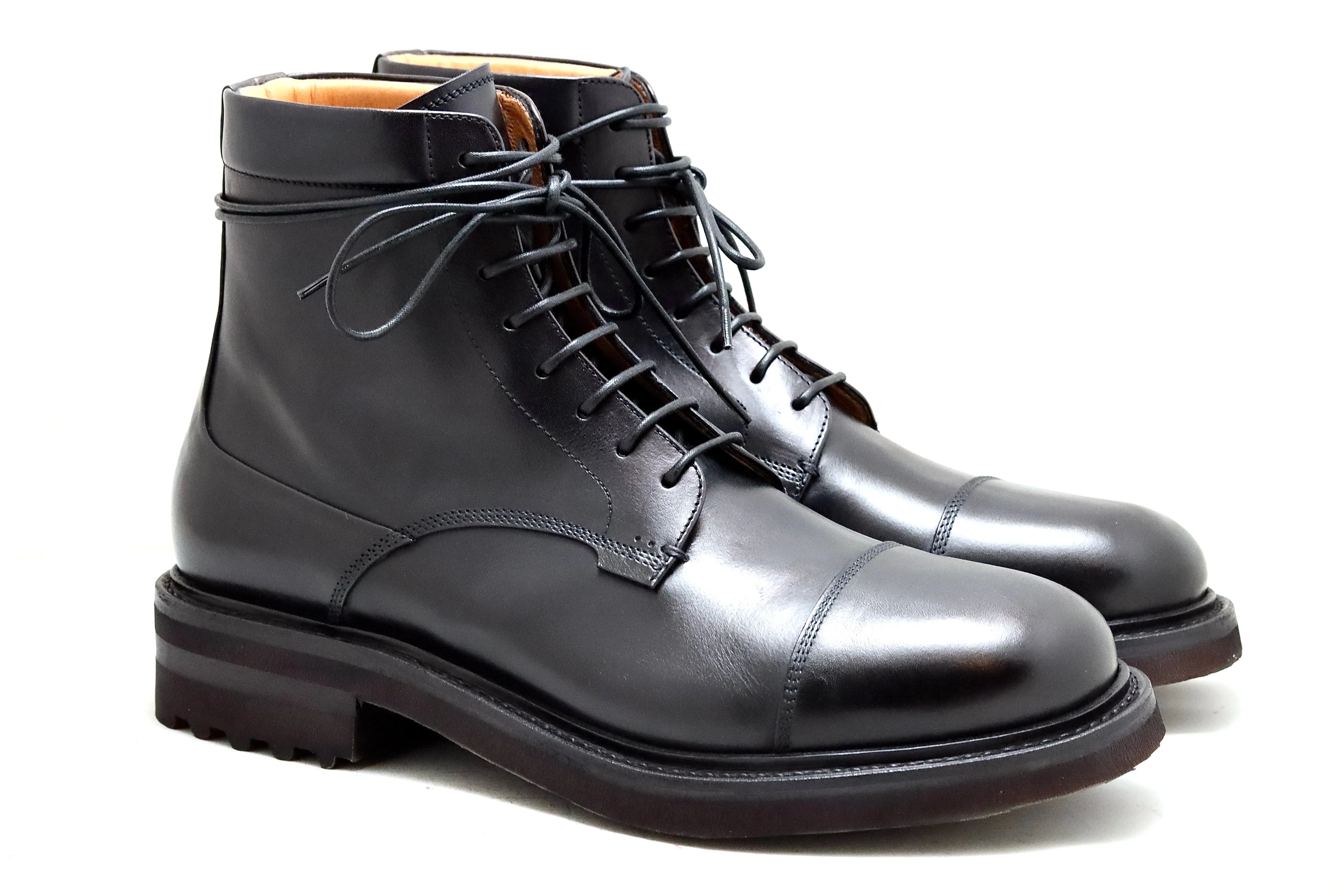 Toe cap derby boot 1  | Black | calf