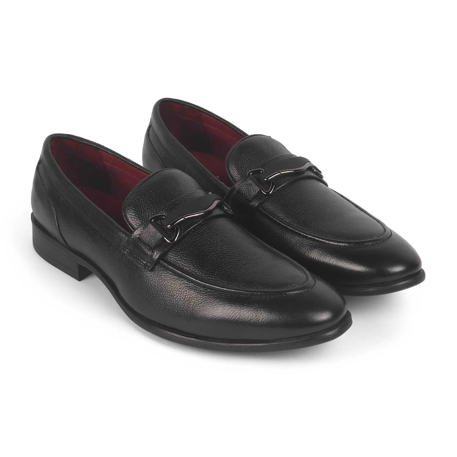 Tresmode Morko Black Men's Leather Loafers