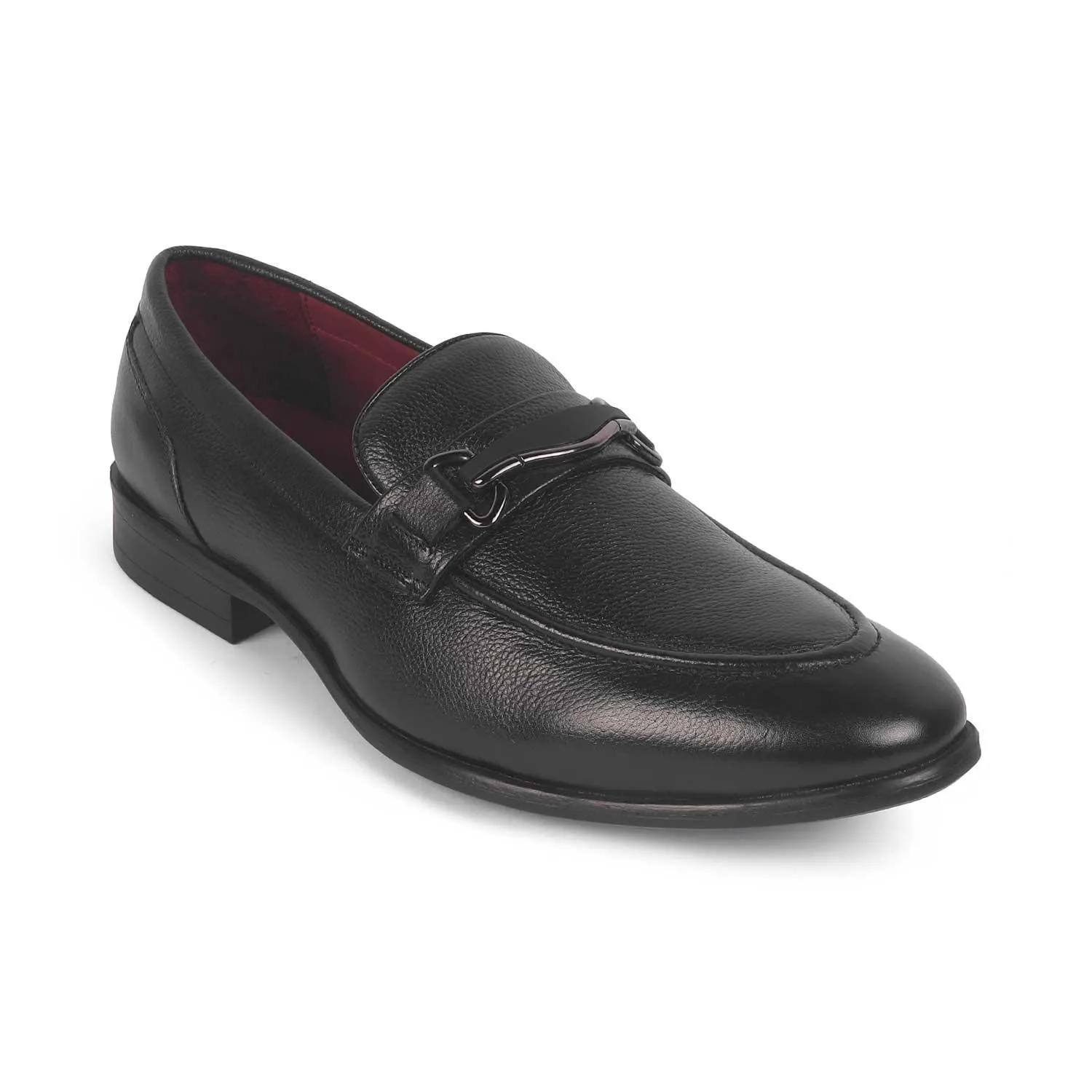 Tresmode Morko Black Men's Leather Loafers