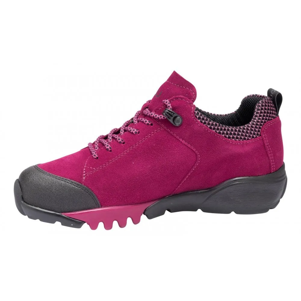 Waldlaufer Womens 787952 400 096 Gummi Vel-Hydro Sport-Net Magenta Fuchsia H-Amiata Lace Up Waterproof Walking Shoes