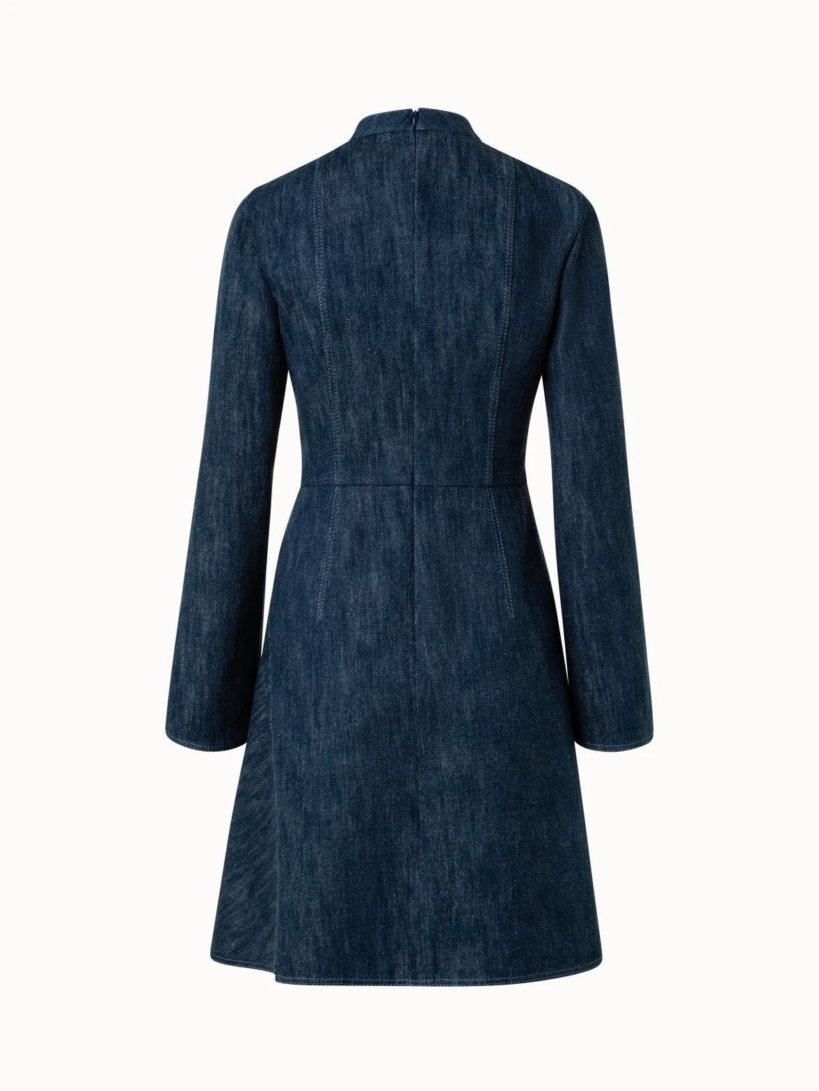 Washed Cotton Wool Blend Denim Dress