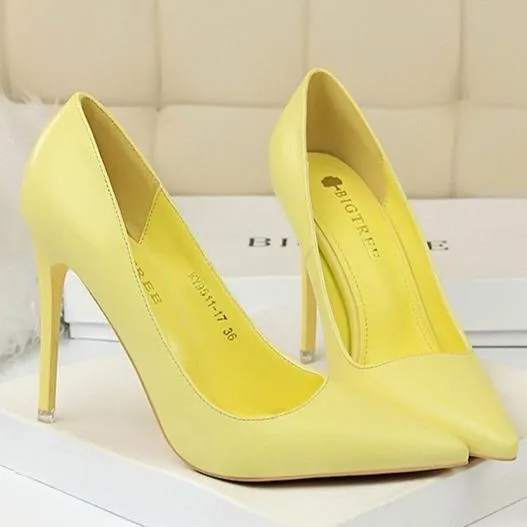 Women pointed toe high heels stiletto 4 inch heels