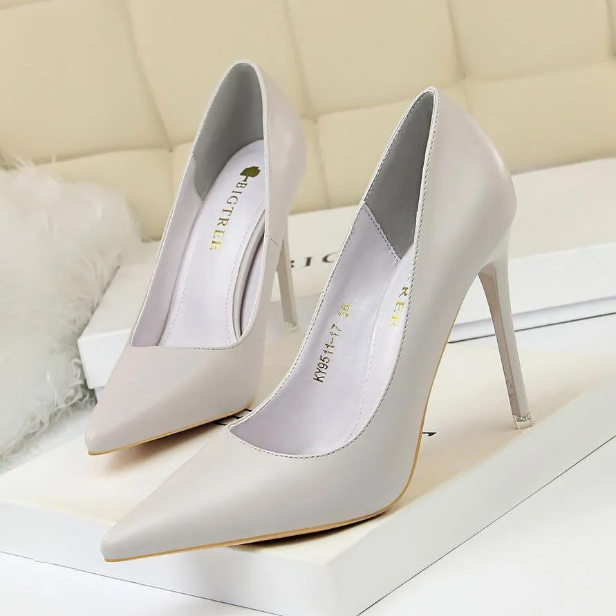 Women pointed toe high heels stiletto 4 inch heels