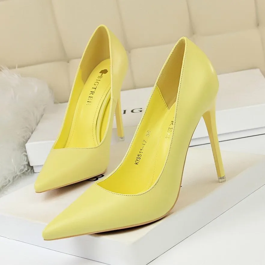 Women pointed toe high heels stiletto 4 inch heels