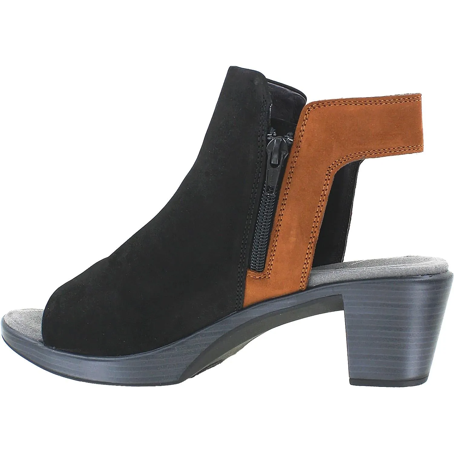 Women's Naot Favorite Black Velvet/Hawaiian Brown Nubuck