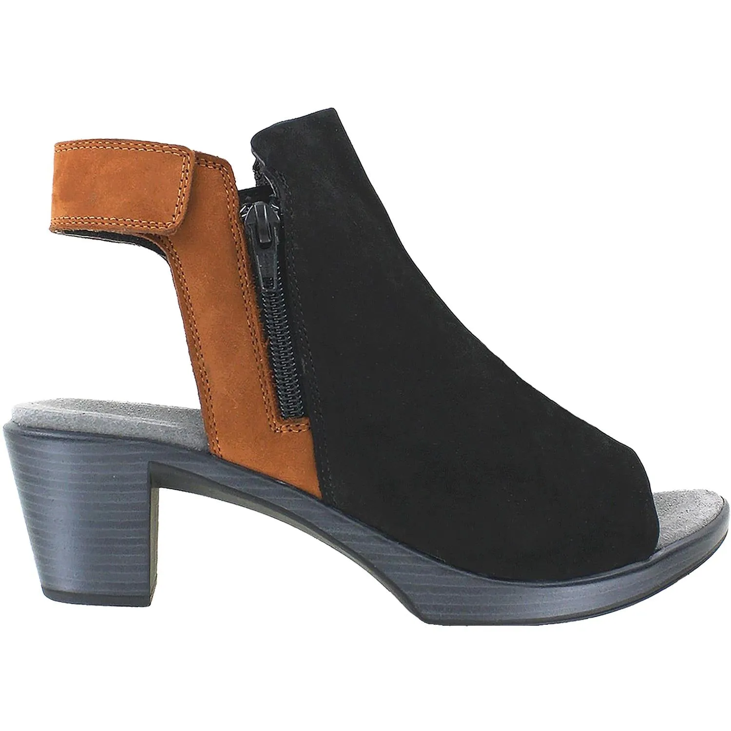 Women's Naot Favorite Black Velvet/Hawaiian Brown Nubuck