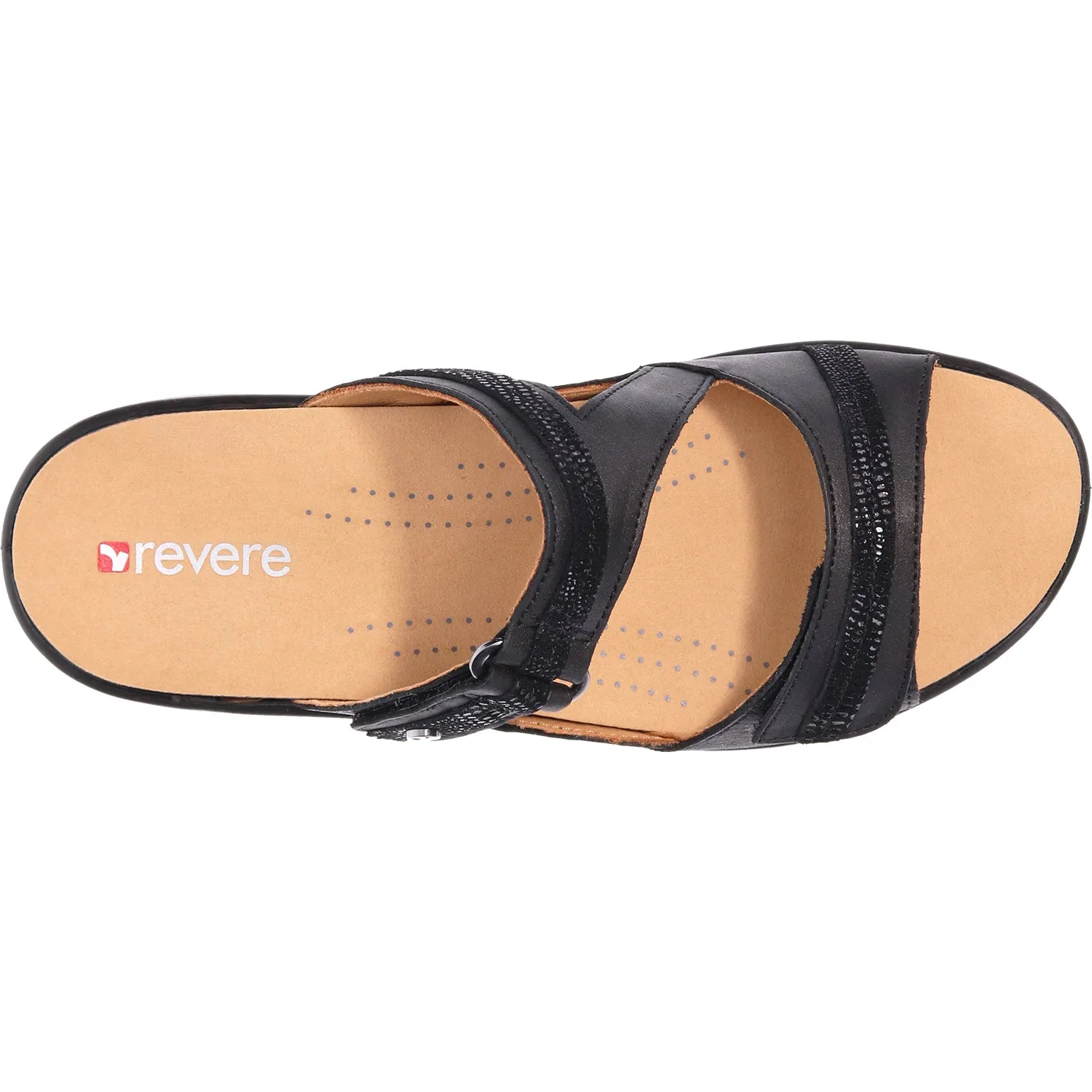 Women's Revere Rio Onyx/Black Lizard Leather