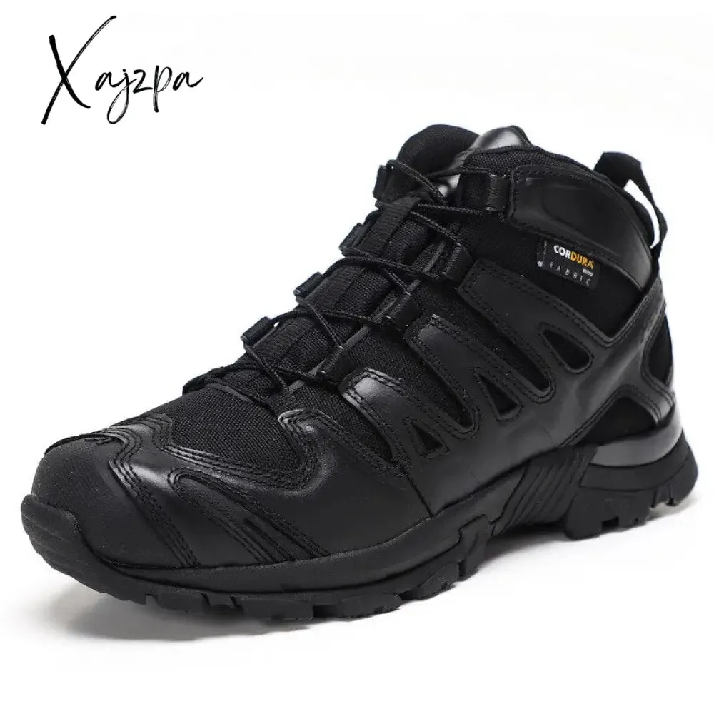 Xajzpa - Top Quality Men Hiking Boots New Autumn Winter Brand Outdoor Mens Sport Cool Trekking Mountain Man Climbing Athletic Shoes