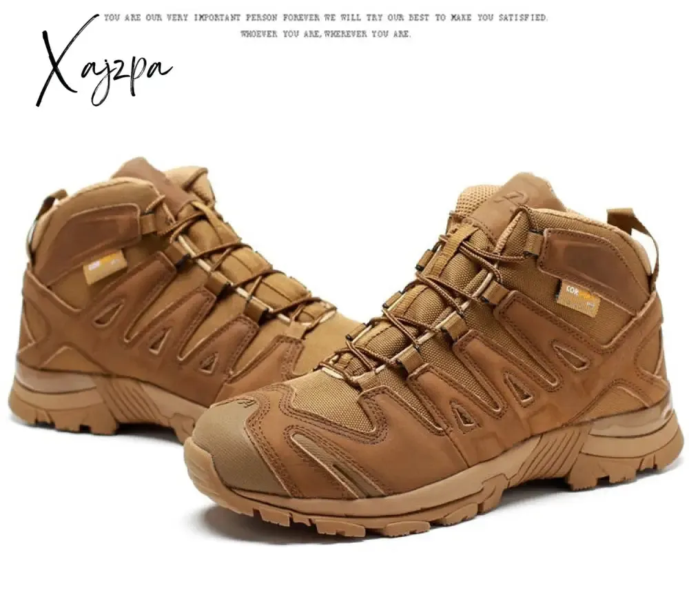 Xajzpa - Top Quality Men Hiking Boots New Autumn Winter Brand Outdoor Mens Sport Cool Trekking Mountain Man Climbing Athletic Shoes