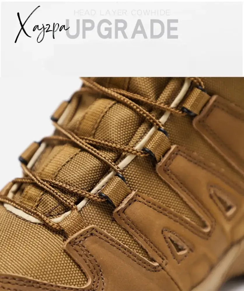 Xajzpa - Top Quality Men Hiking Boots New Autumn Winter Brand Outdoor Mens Sport Cool Trekking Mountain Man Climbing Athletic Shoes